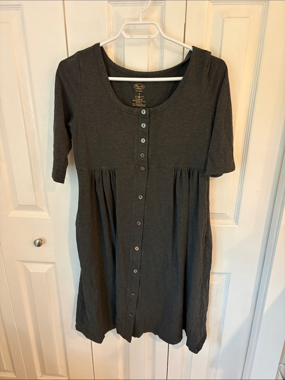 Blue Sky Charcoal Button-Front Women's Dress